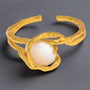 golden opal ring-silver ring-shell ring-ocean inspired rin-boho style ring
