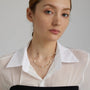 Golden_Tide_Pearl_and_Crystal_Chain_Necklace-chain neclace-pearl chain necklace-shell necklace-shell necklace-shell jewelry