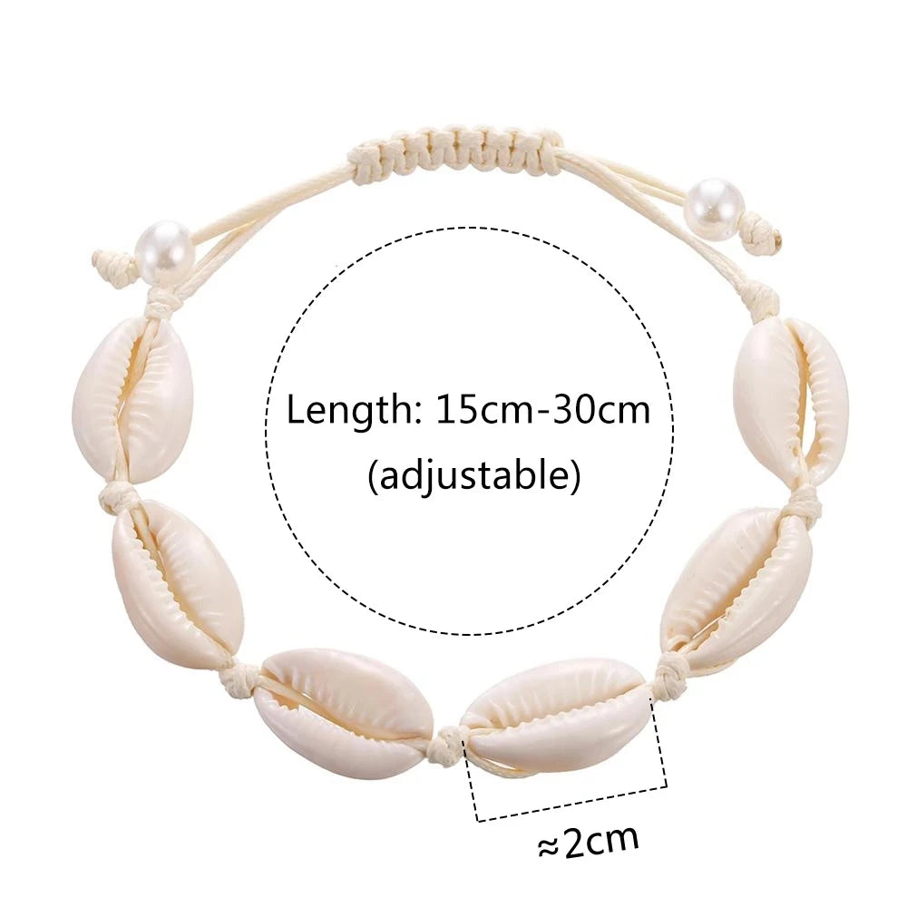 Colorful Cowrie Shell Bracelet – Rope Tie Boho Style