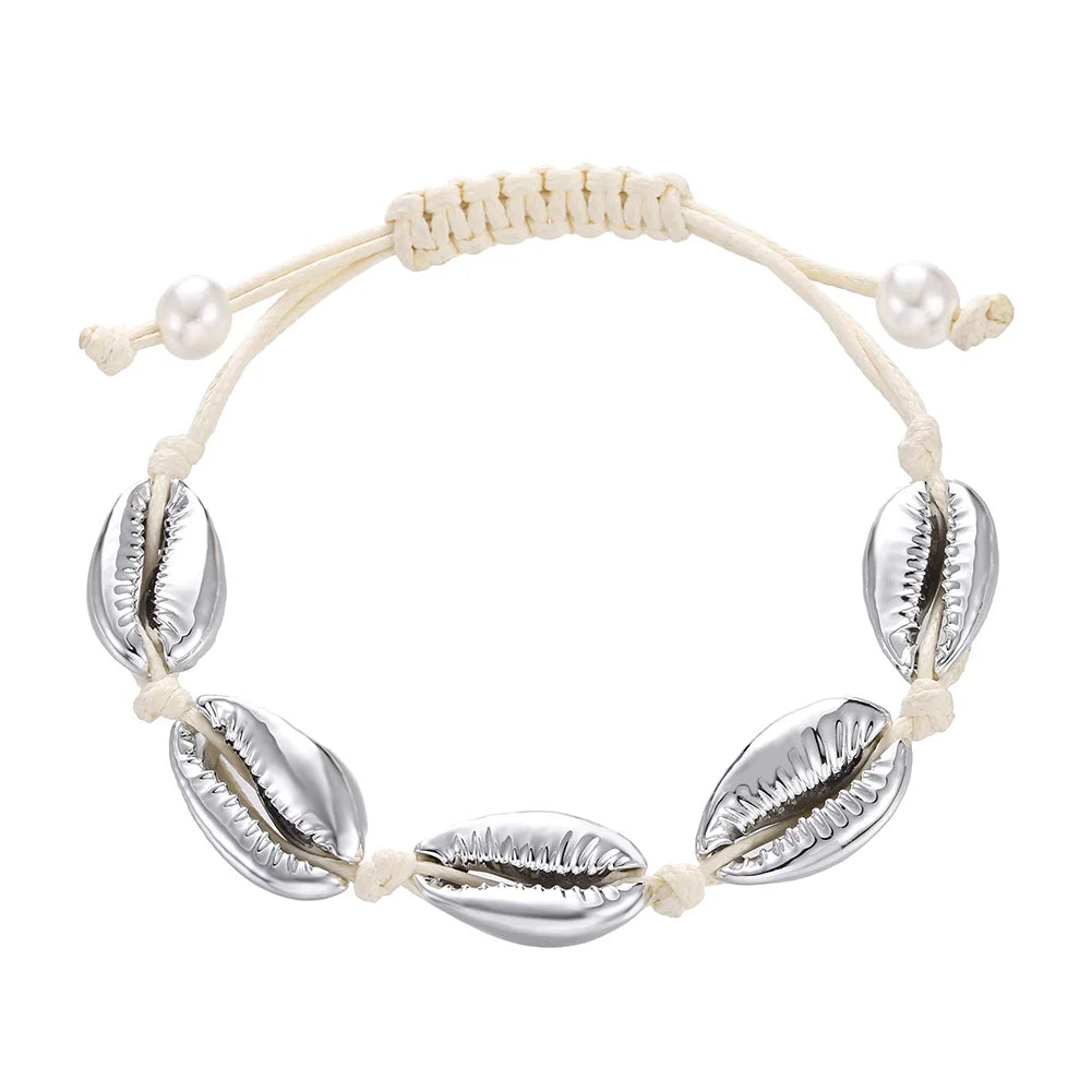Colorful Cowrie Shell Bracelet – Rope Tie Boho Style
