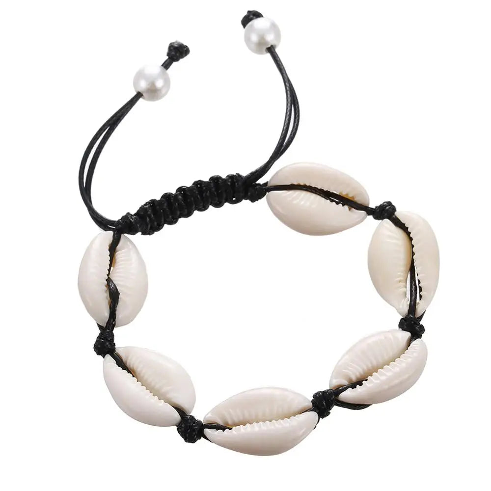 Colorful Cowrie Shell Bracelet – Rope Tie Boho Style
