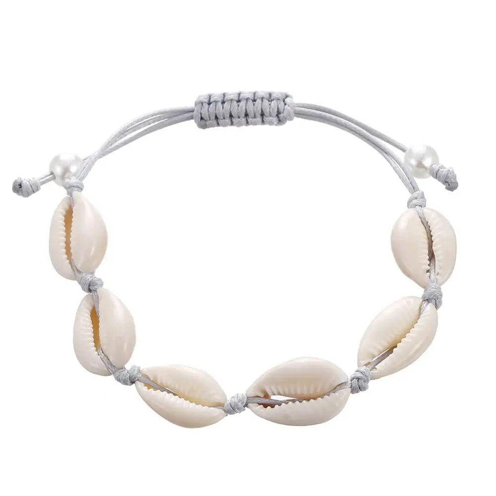 Colorful Cowrie Shell Bracelet – Rope Tie Boho Style