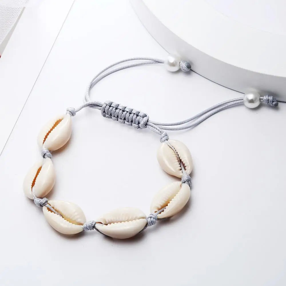 Colorful Cowrie Shell Bracelet – Rope Tie Boho Style
