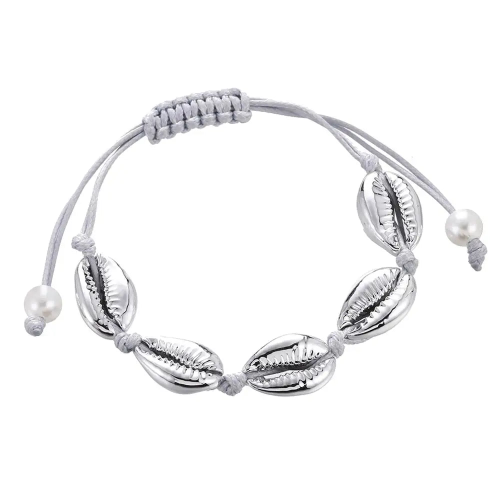 Colorful Cowrie Shell Bracelet – Rope Tie Boho Style