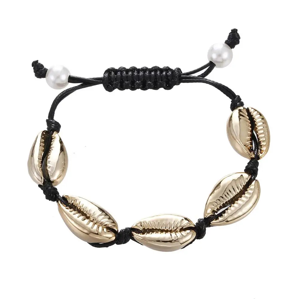 Colorful Cowrie Shell Bracelet – Rope Tie Boho Style