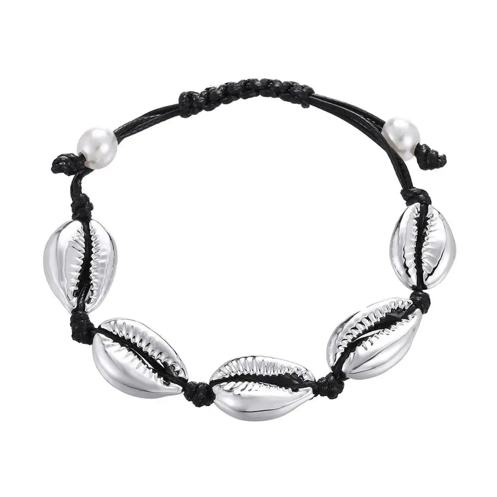 Colorful Cowrie Shell Bracelet – Rope Tie Boho Style
