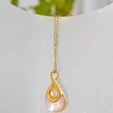 Infinity_Glow_Teardrop_Shell_Necklace-shell necklace-pendant shell necklace- nacre pendant-shell jewelry