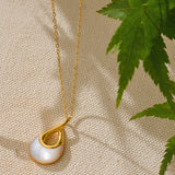 Infinity_Glow_Teardrop_Shell_Necklace-shell necklace-pendant shell necklace- nacre pendant-shell jewelry