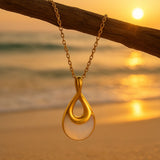 Infinity_Glow_Teardrop_Shell_Necklace-shell necklace-pendant shell necklace- nacre pendant-shell jewelry