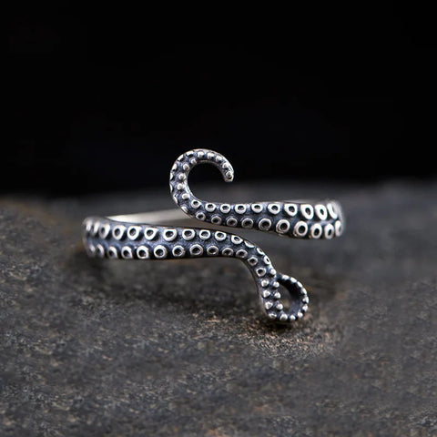 octopus ring-shell ring-silver ring