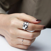 silver ring-silver ocean ring-silver shell ring