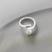 Pearl Ring-chic silver ring-925 sterling silver ring-pearl ring-