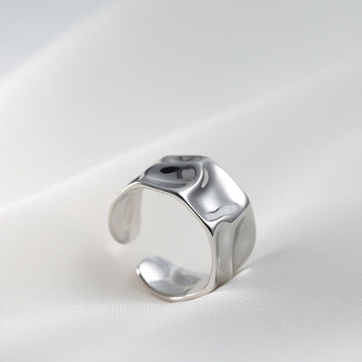 silver ring-silver ocean ring-silver shell ring