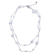 Ocean Whisper Double-Layer Pearl Necklace-layered pearl chain necklace-shellnecklace-shell jewelry-gold necklace-