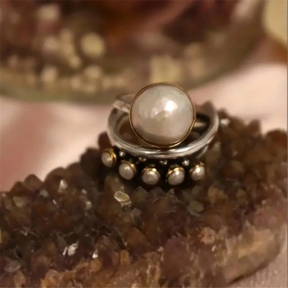 Vintage Boho Chic Pearl Ring