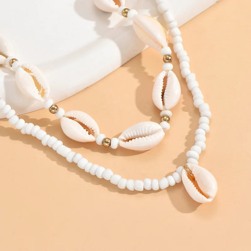 The Calypso Double Layer Cowrie Necklace