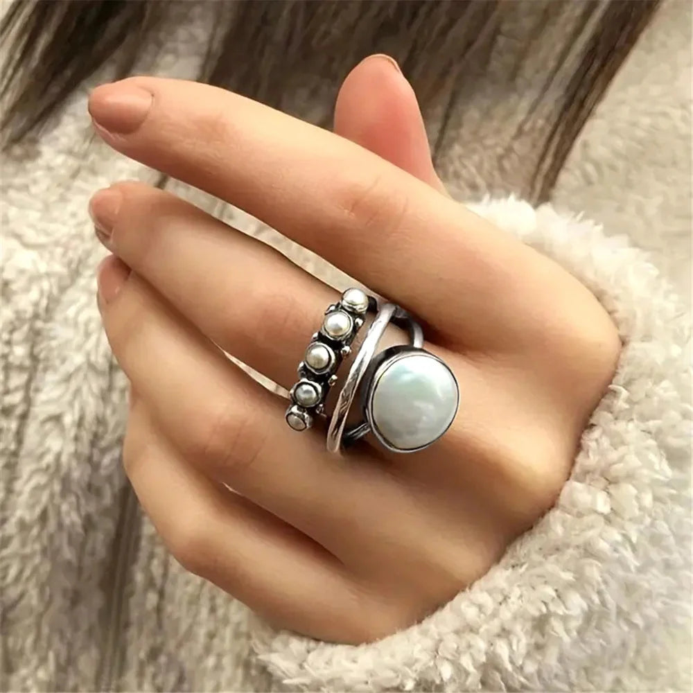 Vintage Boho Chic Pearl Ring