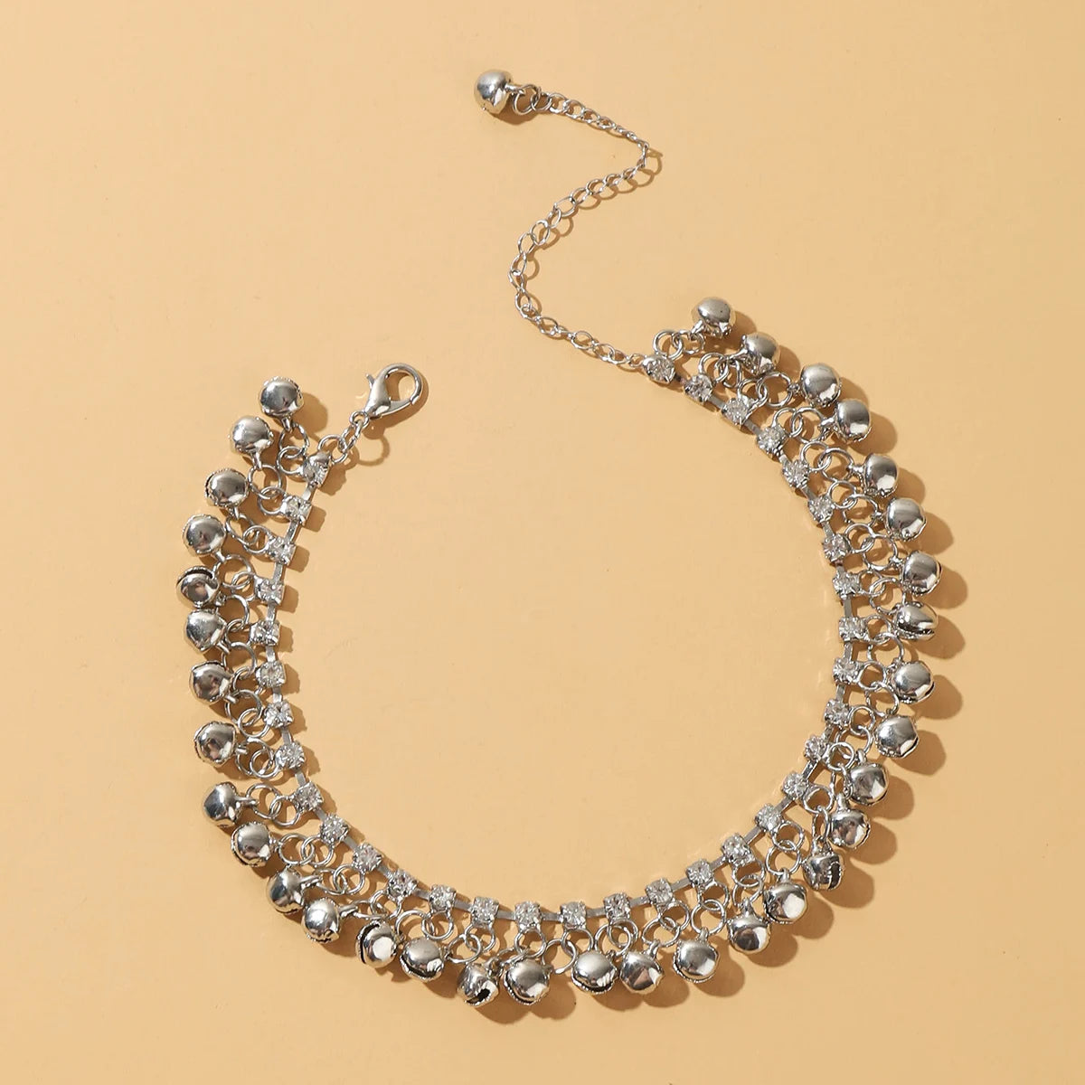 Silver Melody Bell Anklet – Boho Festival Foot Jewelry