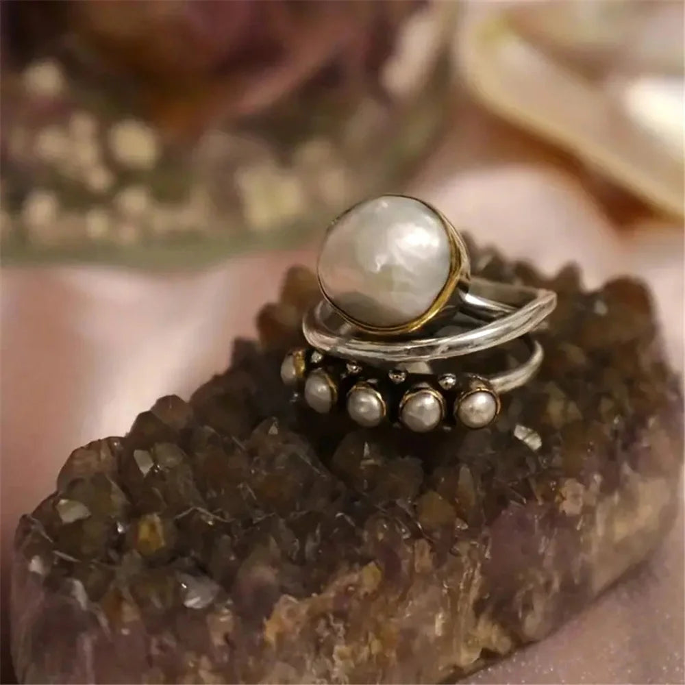 Vintage Boho Chic Pearl Ring