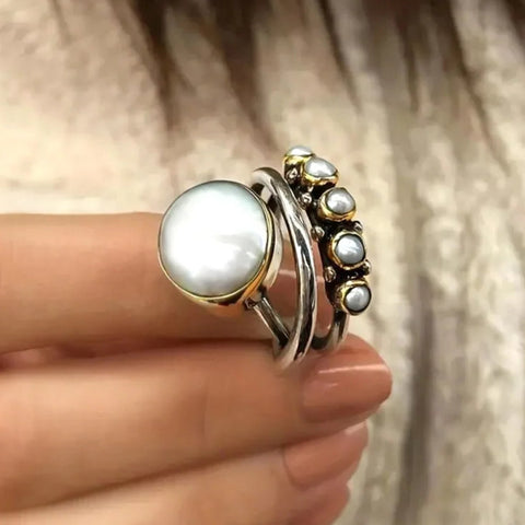 Vintage Boho Chic Pearl Ring