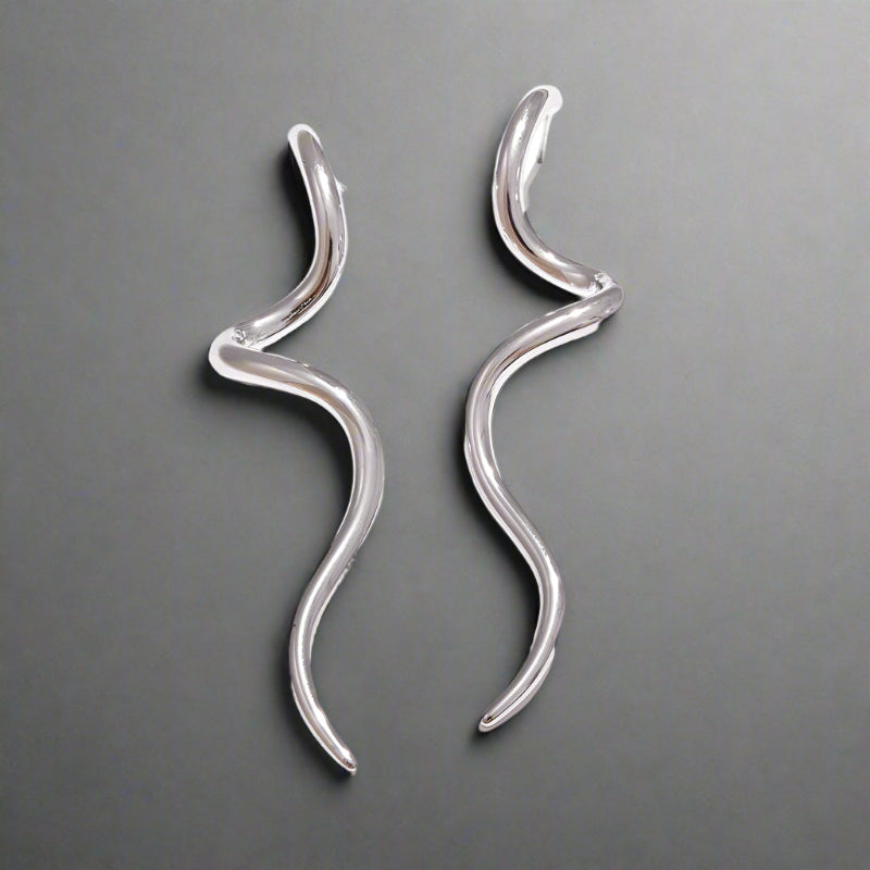 Serenity Swirl Earrings-shell earrings-shell jewelry-geometric jewelry-silver earrings-gold earrings