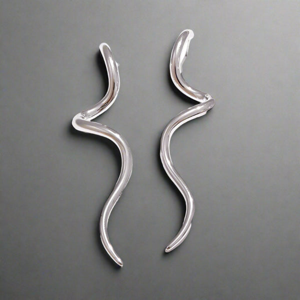 Serenity Swirl Earrings-shell earrings-shell jewelry-geometric jewelry-silver earrings-gold earrings