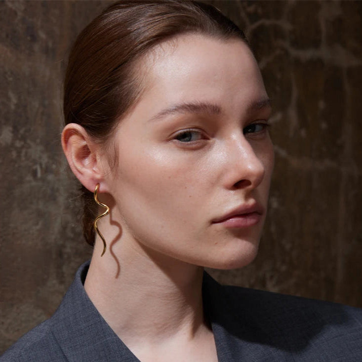 Serenity Swirl Earrings-shell earrings-shell jewelry-geometric jewelry-silver earrings-gold earrings