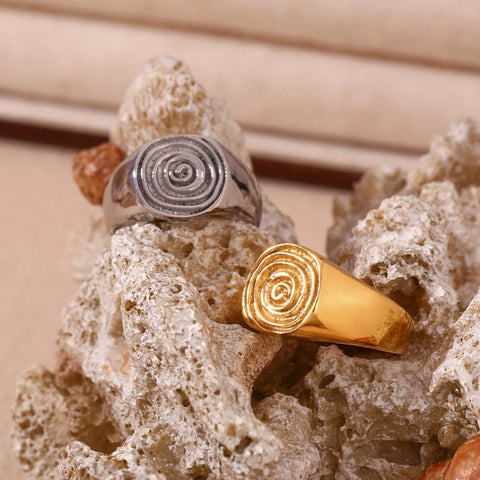 silver Silken Wave Ring -shell ring- shell jewelry-gold shell ring-spiral shell ring