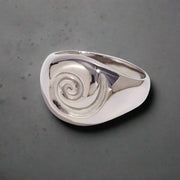 silver Silken Wave Ring -shell ring- shell jewelry-gold shell ring-spiral shell ring