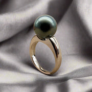 Pearl Ring-chic silver ring-925 sterling silver ring-pearl ring-black pearl ring