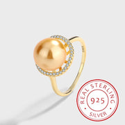 Pearl Ring-chic silver ring-925 sterling silver ring-pearl ring-