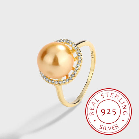 Pearl Ring-chic silver ring-925 sterling silver ring-pearl ring-