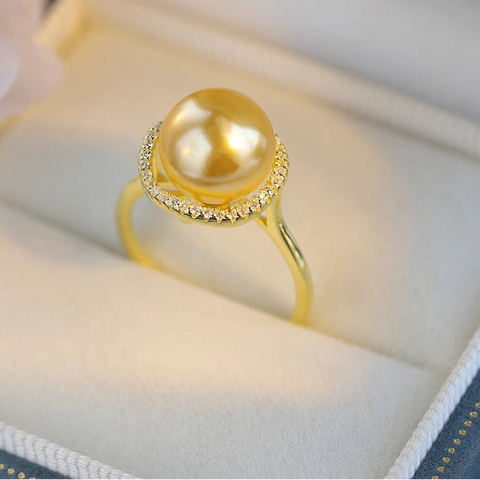 pearl ring in its case-pearl ring-chic silver ring-925 sterling silver ring-pearl ring-chic pearl ring 