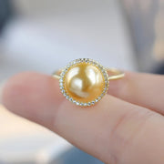 Pearl Ring-chic silver ring-925 sterling silver ring-pearl ring-pearl ring in hand