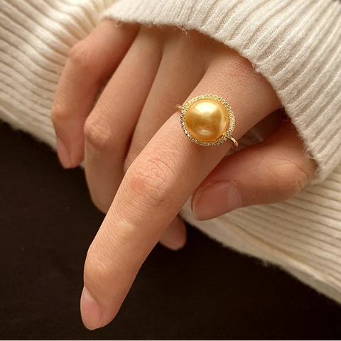 Pearl Ring-chic silver ring-925 sterling silver ring-pearl ring-