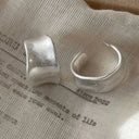  Silver Sea Leaf Hoops