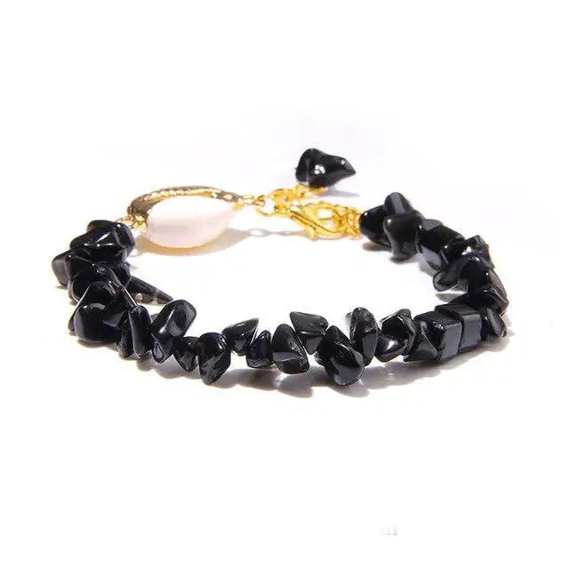 Agate Shell Bracelet - Black