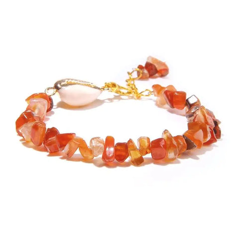 Agate Shell Bracelet - Red