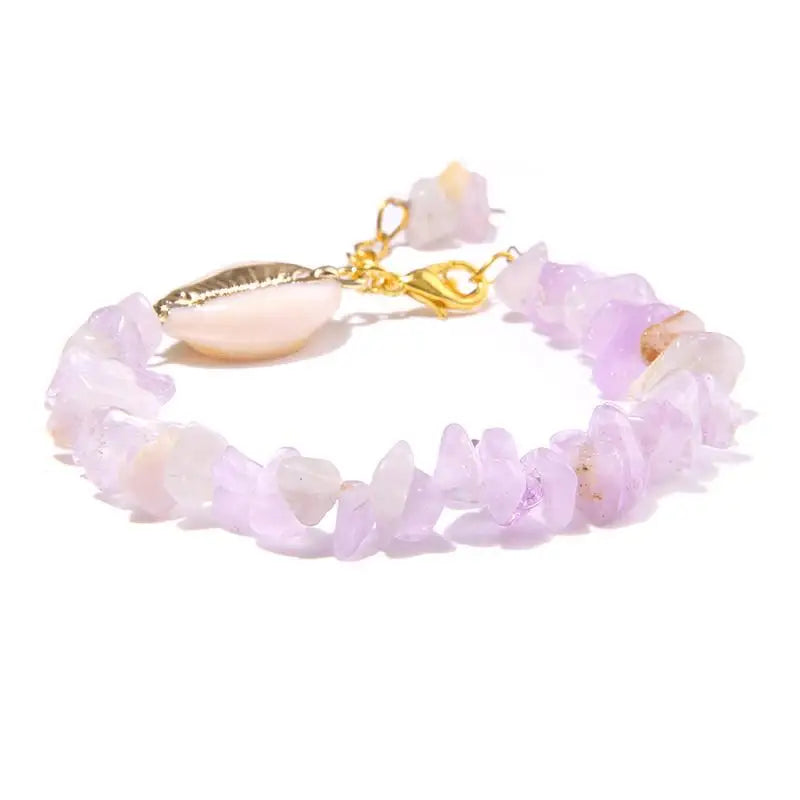 Amethyst Shell Bracelet - Light Pink