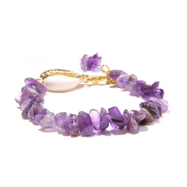 Amethyst Shell Bracelet - Purple