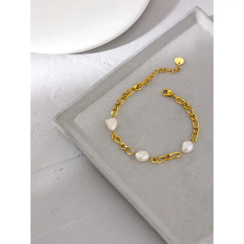 Baroque Pearl Chain Bracelet