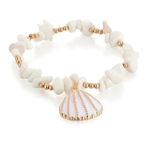 Boho Shell Beaded Bracelets - White