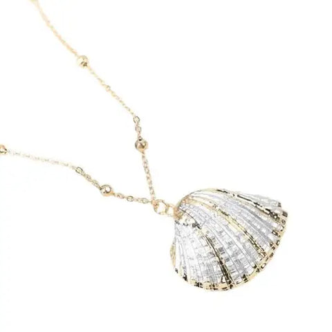 Brass Shell Pendant Necklace