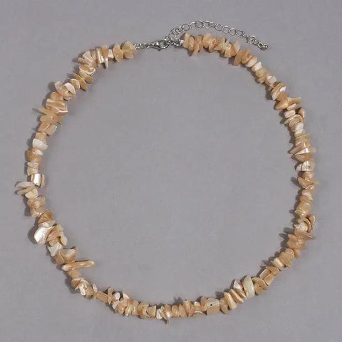 Brown Flat Pearl Shell Necklace