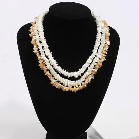 Brown Flat Pearl Shell Necklace