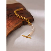 Chic Pearl Toggle Chain Bracelet