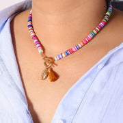 Colorful Pearls and Shell Necklace