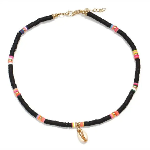 Colorful Surfer Necklace - Black