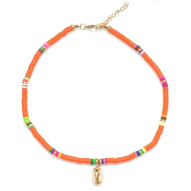 Colorful Surfer Necklace - Orange