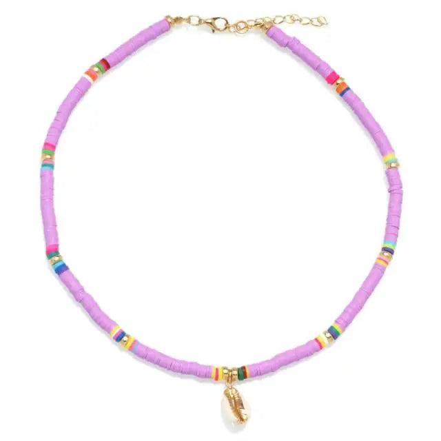 Colorful Surfer Necklace - Pink